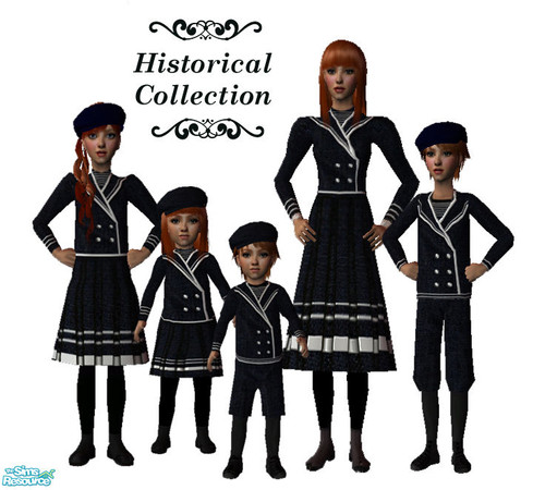 Sims 2 — Sailor Collection 1 by giasims — Historical sailor outfits for toddlers to teens