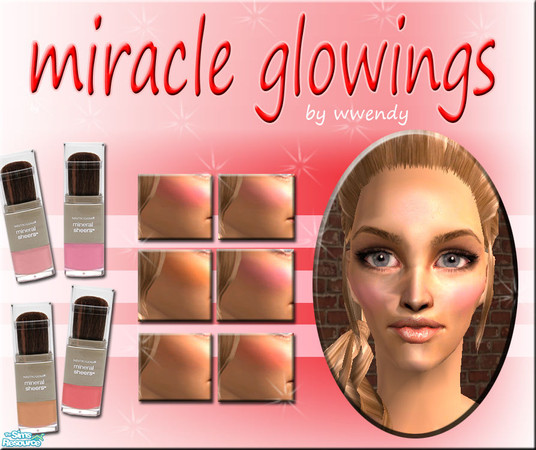 Sims 2 — Miracle Glowings Blush Set by wwendy — Miracle blushes for your sims