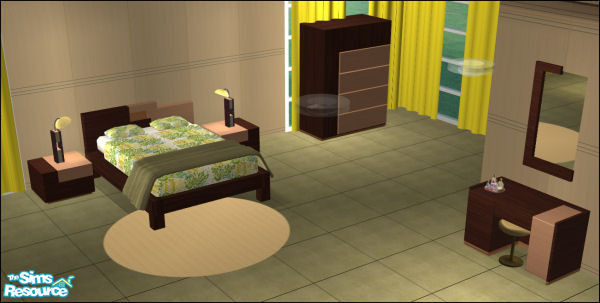 Sims 2 — Puzzle Bedroom Recolor 1 by Elize-37sims — A dark recolor for the puzzle bedroom