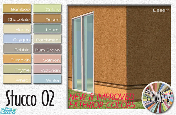 Sims 2 — Studio K Stucco 02 - NEW & Updated Colors by StudioKhagerks — 