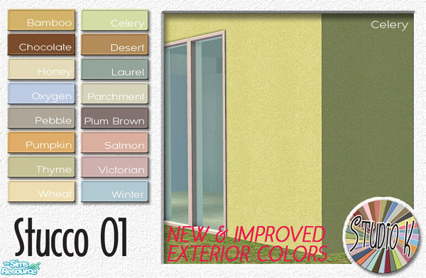 Sims 2 — Studio K Stucco 01 - NEW & Updated Colors by StudioKhagerks — 