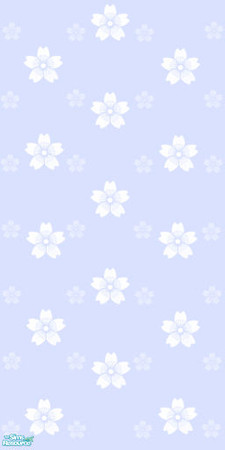 Sims 2 — Sakura - powder blue cherry blossom by jasysboo — Powder blue paper with sakura (cherry blossom) detail.