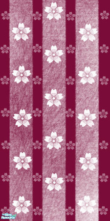 Sims 2 — Sakura - Raspberry stripe large by jasysboo — Raspberry vertical stripes with 2 sizes of sakura (cherry blossom)