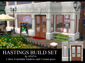 Sims 3 — Hastings Build Set by estatica — This set includes 1 double door, 6 modular windows to mix and match and 1