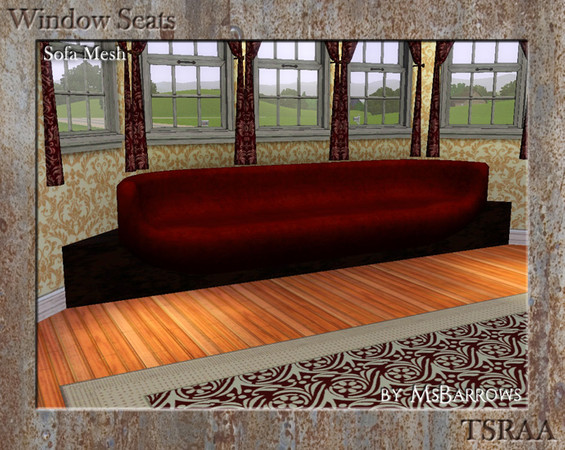 Sims 3 — Window Seat - Sofa by MsBarrows — A sofa designed to fit in within a window bay, without requiring the use of