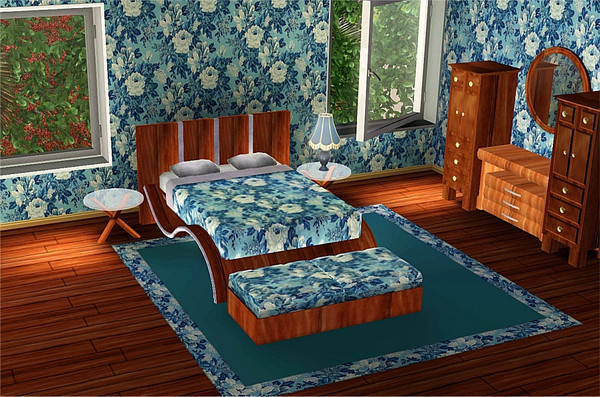Sims 3 — marcorse_paeonia pattern by marcorse — A beautiful blue - and anything but sad - pattern with peonies and their