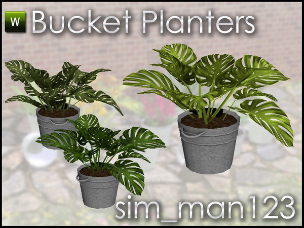Sims 3 — Philodendron Bucket Planter by sim_man123 — Philodendron from my Bucket Planter set. Made by sim_man123 from