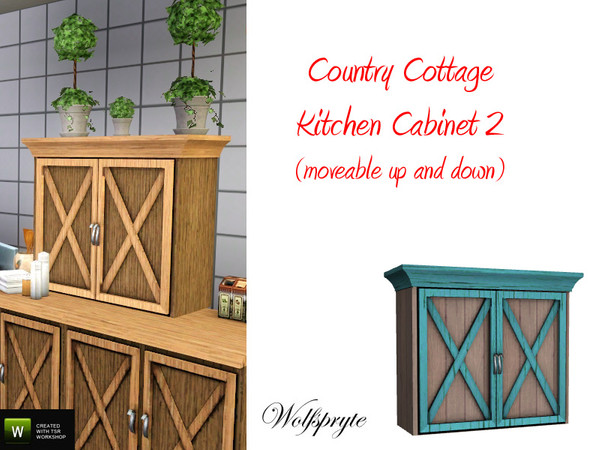 Sims 3 — Country Cottage Kitchen Cabinet 2 by wolfspryte — part of the Country Cottage Kitchen Collection - this cabinet