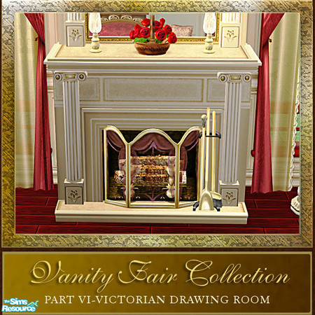 Sims 2 — Vanity Fair Drawing Room Collection - Fireplace Recol by Cashcraft — 