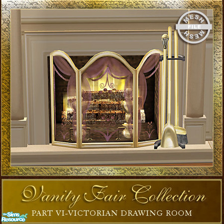 Sims 2 — Vanity Fair Drawing Room Collection - Fireplace Screen by Cashcraft — 
