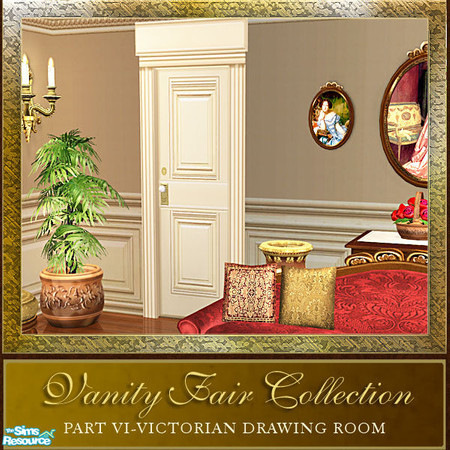 Sims 2 — Vanity Fair Drawing Room Collection - Door Recol 02 by Cashcraft — 