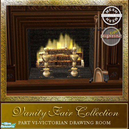 Sims 2 — Vanity Fair Drawing Room Collection - Logs Fire (Lighting) by Cashcraft — 