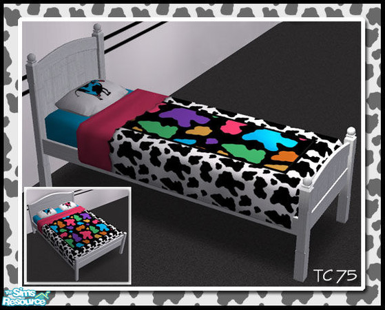 Sims 2 — VS Patty Cow Kids Bedding TC-75  by Vanilla Sim — Perfect for a little girl but could also be for a boy. Lots of