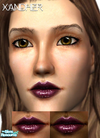 Sims 2 — Floristic Lipgloss - Mallow by Xandher — A semi-sheer, shiny gloss with a softly blended edge. The translucence