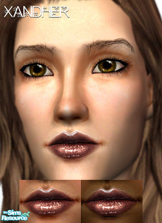Sims 2 — Floristic Lipgloss - Macintosh by Xandher — A semi-sheer, shiny gloss with a softly blended edge. The