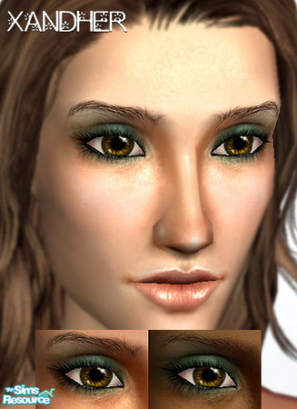 Sims 2 — Verda Eyeshadow - Chervil by Xandher — A semi-sheer eyeshadow with a softly blended effect. The blending and