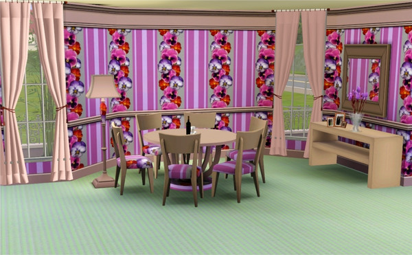 Sims 3 — marcorse_pansy cascade pattern by marcorse — Cascades of my very favourite flowers dominate this vertical