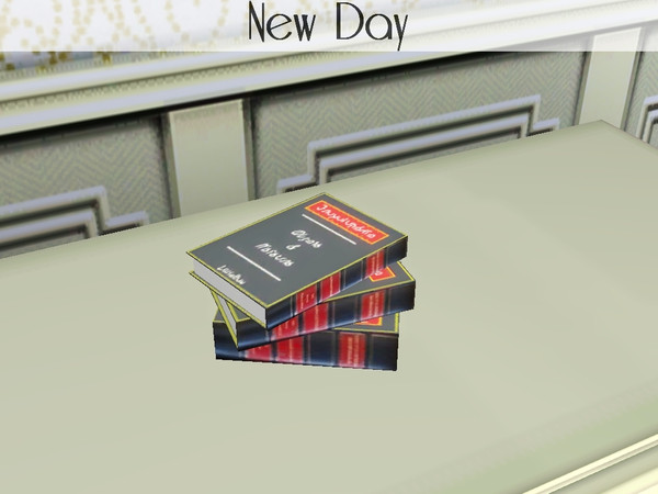 Sims 3 — New Day Pile of Encyclopedias by lilliebou — This pile of decorative books costs 50 simoleons and is not