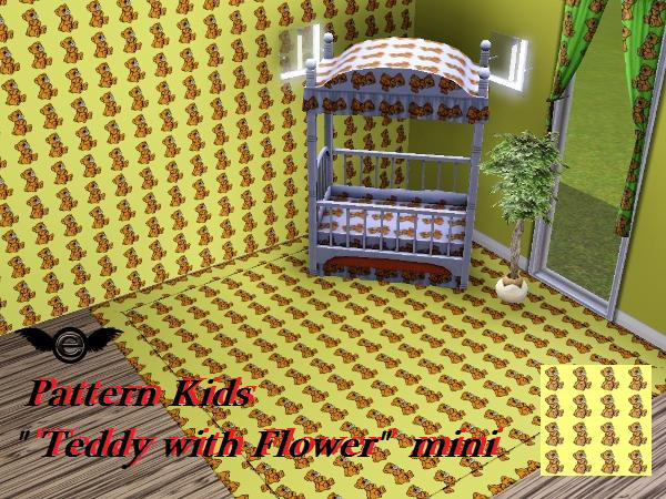 Sims 3 — Pattern Kids Teddy with Flower mini by engelchen1202 — Pattern Kids Teddy with Flower mini Colors changeable