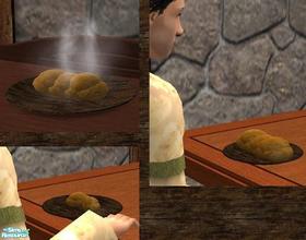 Sims 2 — Medieval Meal - Bread by TheNinthWave — Available for all 3 meals and has all the morph states included. Also