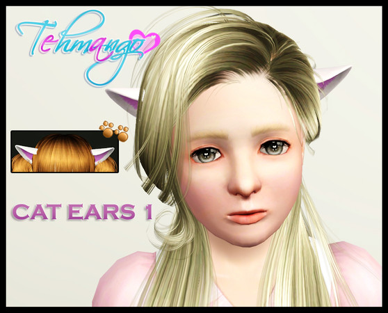 Sims 3 — Tehmango Cat Ears1 (Child) by tehmango2 — Cat Ears 1 for child
