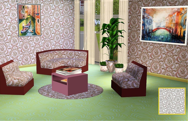 Sims 3 — marcorse_rose paisley pattern by marcorse — An elegant, classic wallpaper pattern in neutral shades, suitable