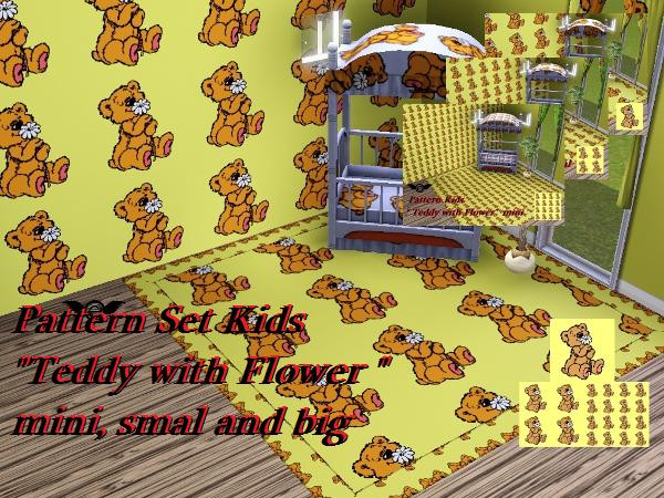 Sims 3 — Pattern Kids Teddy with Flower by engelchen1202 — Pattern Kids Teddy with Flower 3 diverent Sizes recolorable