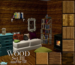Sims 2 — Wood Wall&Floor Set 03 by ayyuff — 6 walls,7 floors.. Cost:2