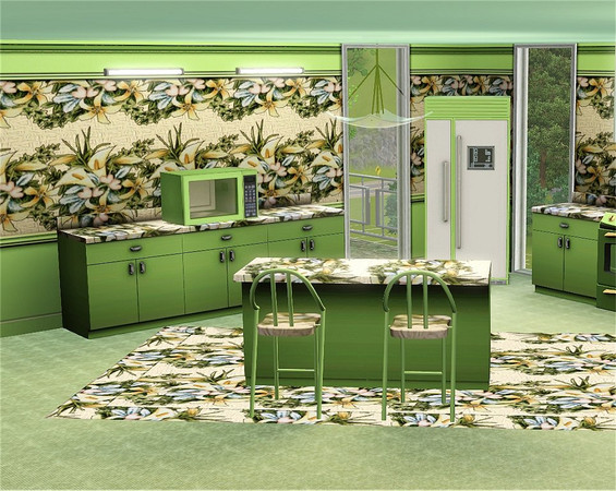 Sims 3 — marcorse_lilyfield pattern by marcorse — Wreaths of aster flowers make this pattern a field of lilies.