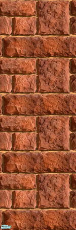 Sims 2 — Red Masonry Wall by Semitone — Red Masonry Wall