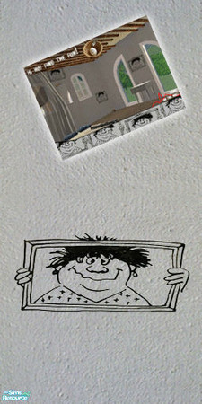 Sims 2 — smile (under) by artrui — find the surprise in rooms. :) caricature by AMing