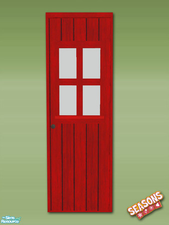 Sims 2 — Garden Shed Door - Vibe Red by Shakeshaft — Part of a new mesh set of even more walls to create Garden Potting