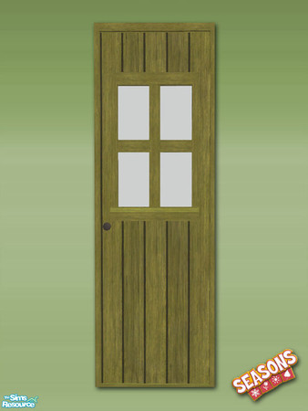 Sims 2 — Garden Shed Door - Dark Green by Shakeshaft — Part of a new mesh set of even more walls to create Garden Potting