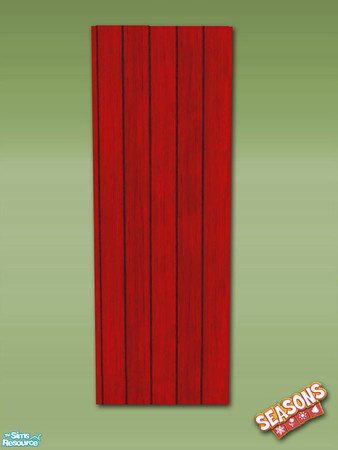 Sims 2 — Garden Shed Wall No Window - Vibe Red - Mesh by Shakeshaft — Part of a new mesh set of even more walls to create
