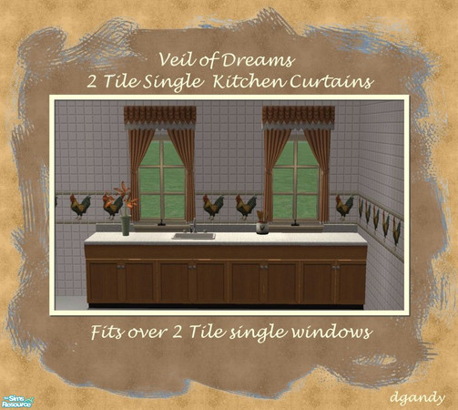 Sims 2 — Veil of Dreams - Kitchen Curtains 2 Tile by Dgandy — Here are the Veil of Dreams kitchen curtains designed to