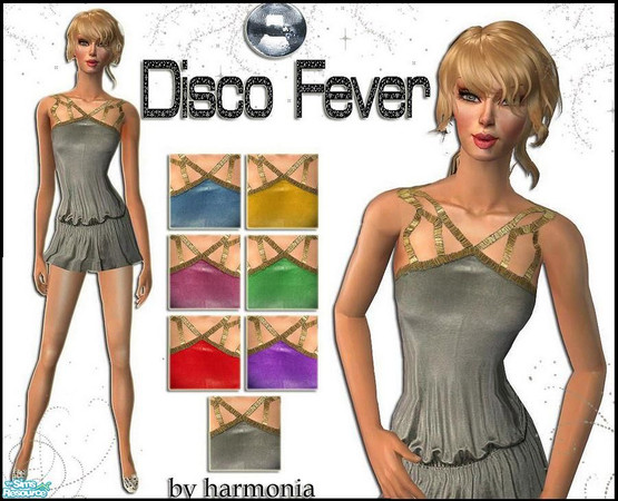 Sims 2 — Disco Fever by Harmonia — Adult & Young Adult Sexy Mini Dresses. 7 Private colour
