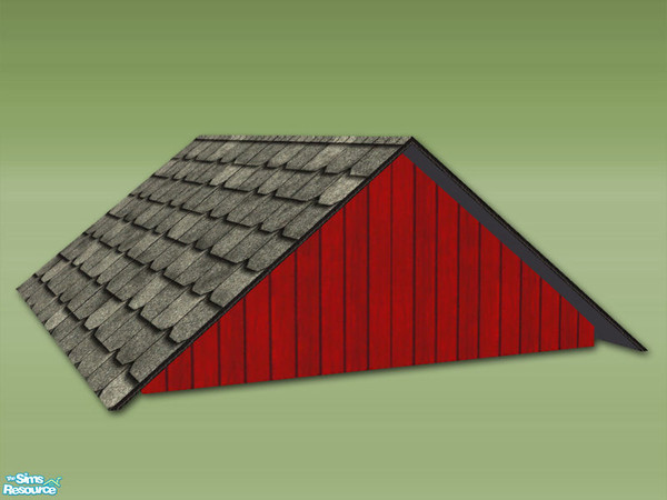 Sims 2 — Garden Shed 3x4 Deco Roof - Wood Vibe Red by Shakeshaft — Part of a new mesh set of even more walls to create