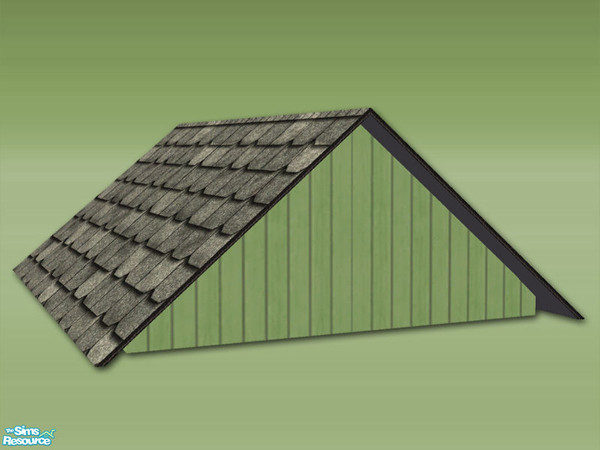 Sims 2 — Garden Shed 3x4 Deco Roof - Wood Green by Shakeshaft — Part of a new mesh set of even more walls to create
