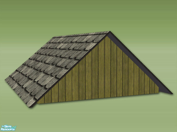 Sims 2 — Garden Shed 3x4 Deco Roof - Wood Dark Green by Shakeshaft — Part of a new mesh set of even more walls to create
