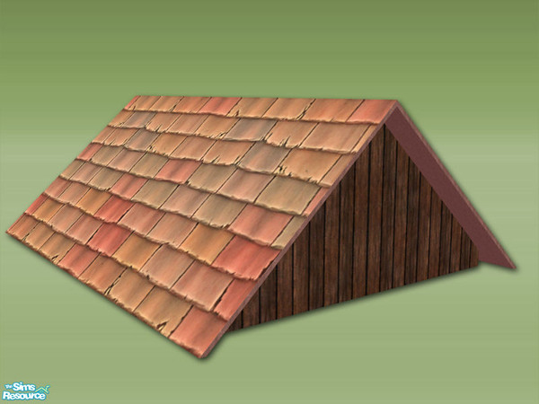 Sims 2 — Garden Shed 3x4 Deco Roof - Tiles Terra Stone by Shakeshaft — Part of a new mesh set of even more walls to