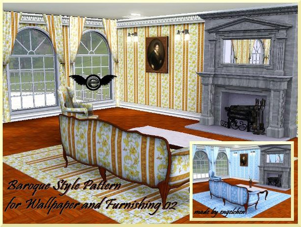Sims 3 — Baroque Style Pattern 2 by engelchen1202 — Classical Pattern for Wallpaper and Furnishing