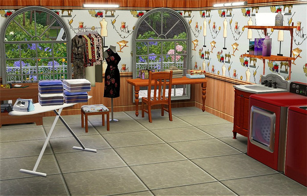 Sims 3 — marcorse_sewing bee pattern by marcorse — A novelty pattern for a sewing room or laundry - contains all the