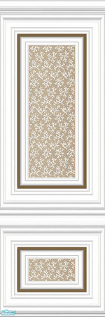 Sims 2 — jsf2WPFW4SeaCoral by jsf — A white, fully wainscoted, panel holds white, sea coral shapes on a tan ground