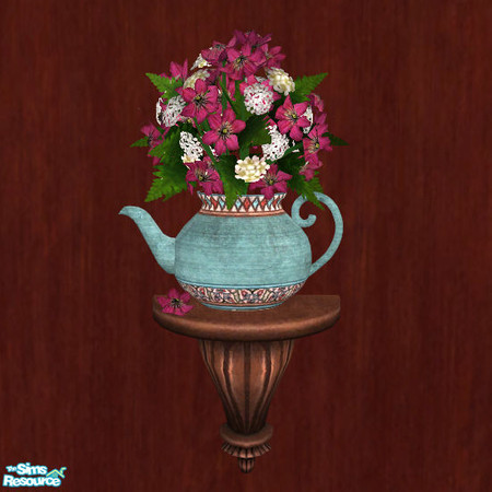 Sims 2 — Teapot with Flowers - MESH by Elena. — 