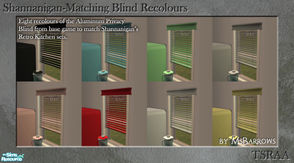 Sims 2 — Shannanigan-Matching Blind Recolours by MsBarrows — Eight recolours of the Aluminum Privacy Blind from base game