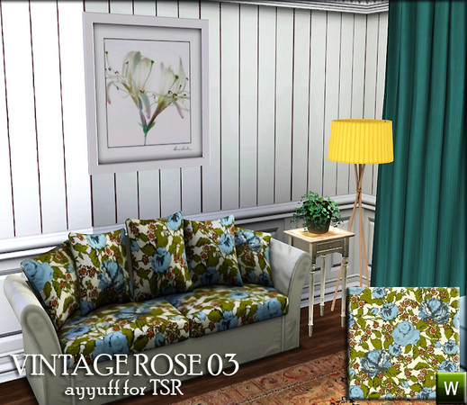Sims 3 — Vintage Rose03 by ayyuff — recolorable pattern