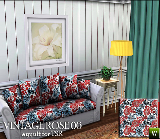Sims 3 — Vintage Rose06 by ayyuff — recolorable pattern