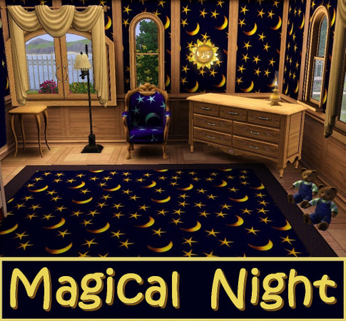 Sims 3 — Magical Night by allison731 — By allison731 www.thesimsresource.com Pattern with stars and moons. Enjoy.