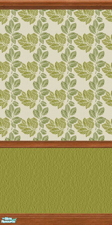 Sims 2 — Gold Leaf - Gold Leaf Wall III by HugeLunatic — A nice 1960\'s style green and gold flocked palmleaf print.