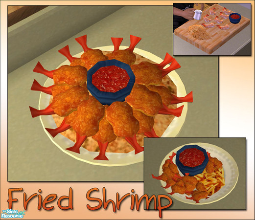 Sims 2 — Fried Shrimp by sim_man123 — A new fried shrimp meal (for Dinner), requires level 5 cooking. Should be base game